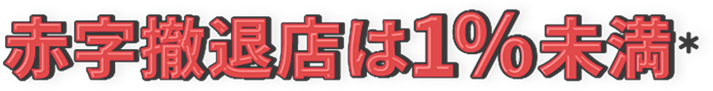 赤字撤退店は1%未満